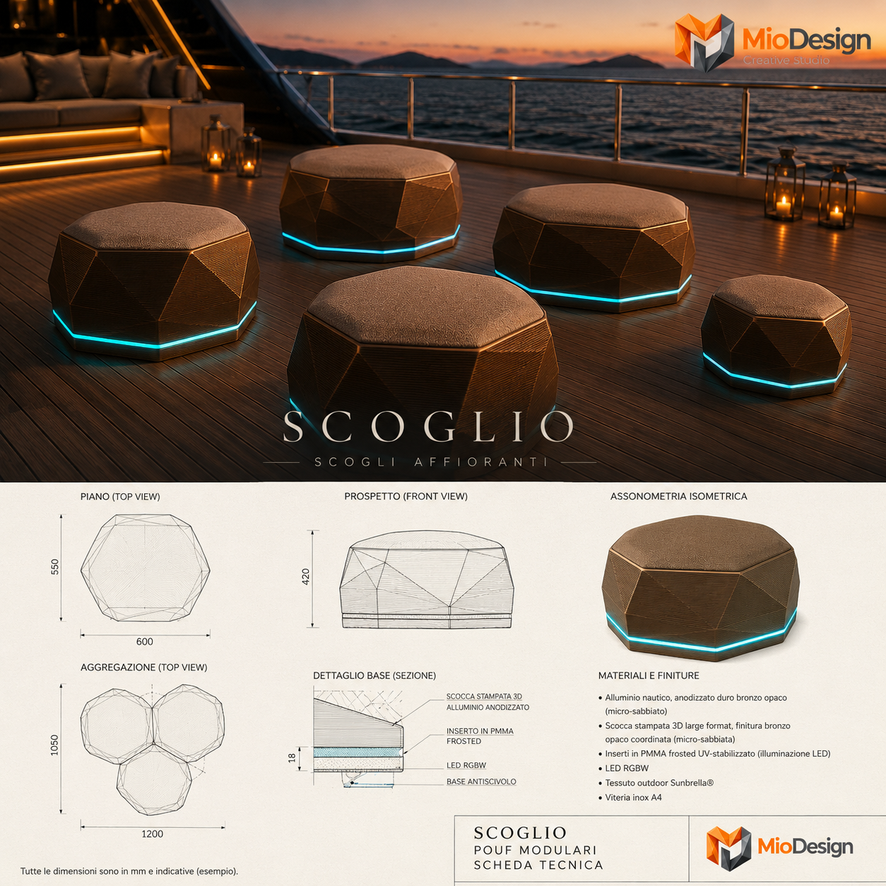 Scoglio "scogli affioranti" Pouf modulari