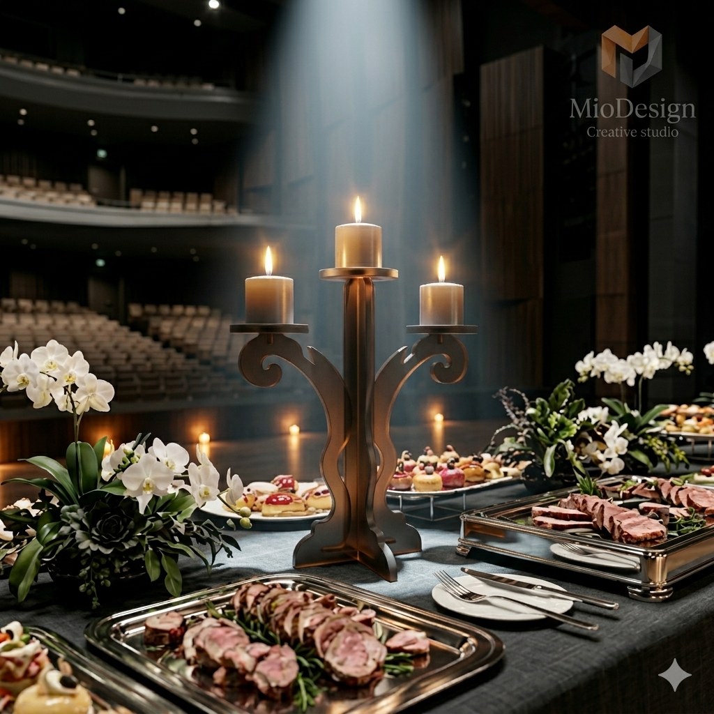 Candelabro 3 candele barocco