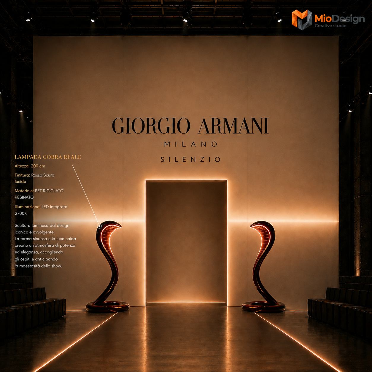 Progetto sfilata Armani da set