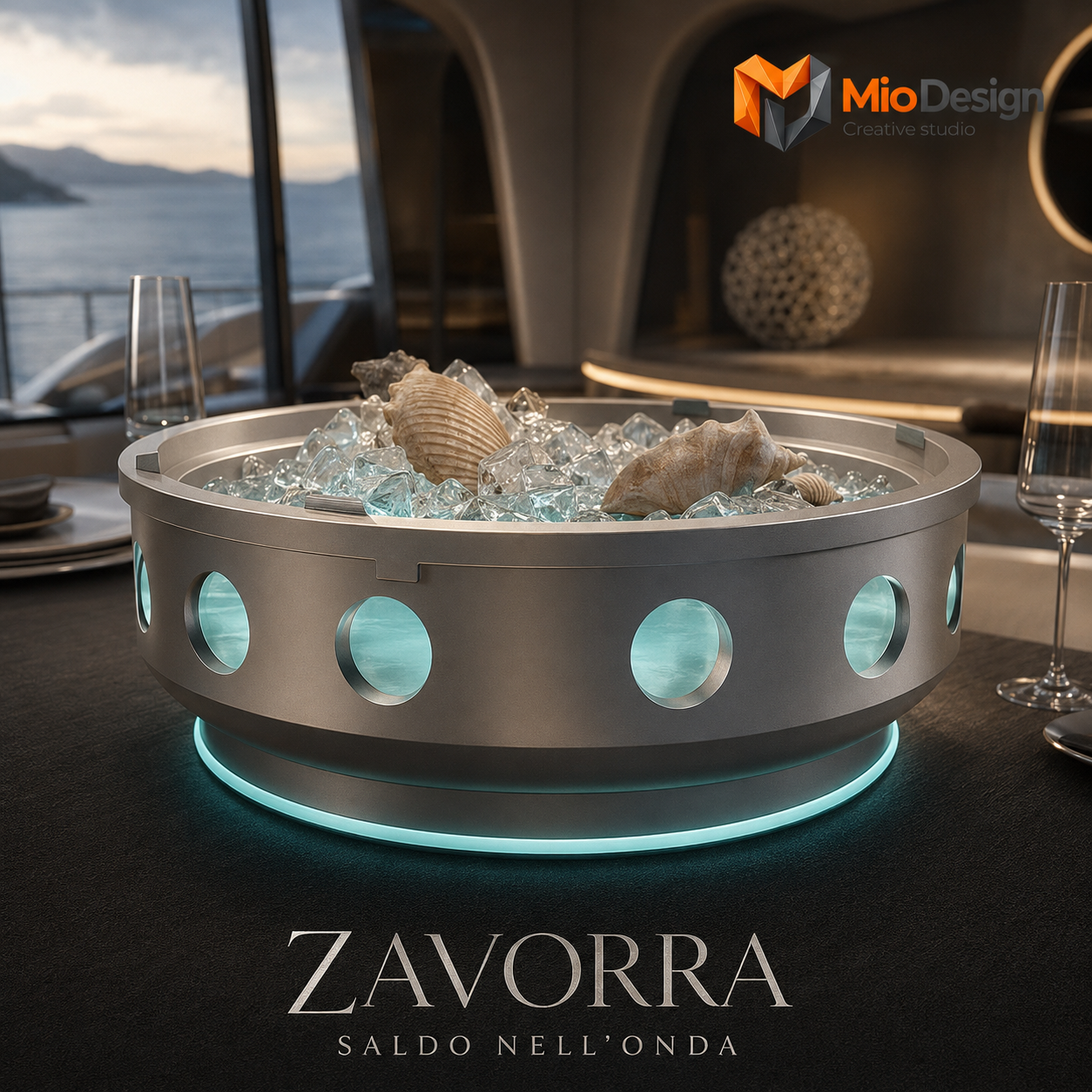 ZAVORRA «SALDO NELL'ONDA» centrotavola/coppa zavorrata
