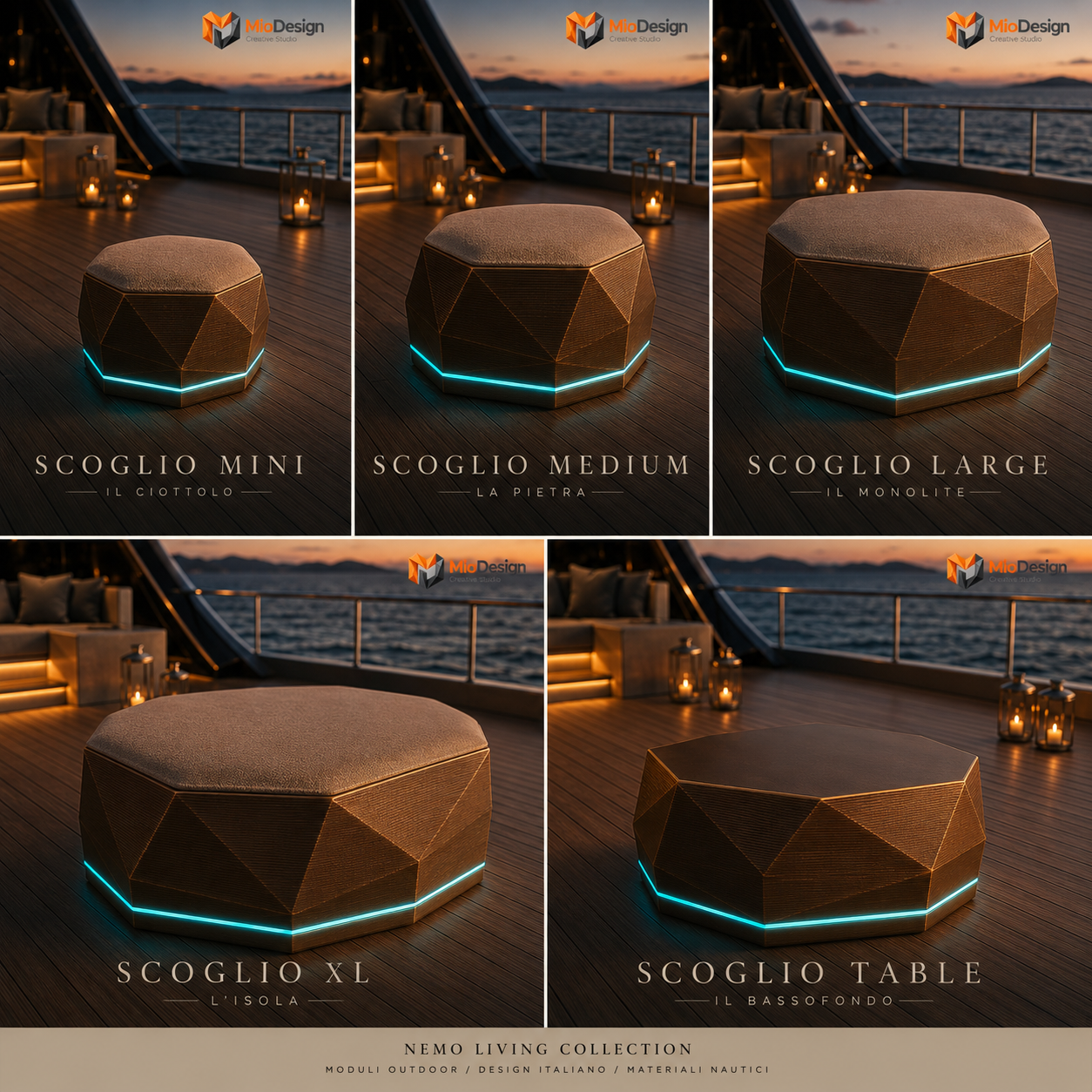 Scoglio "scogli affioranti" Pouf modulari