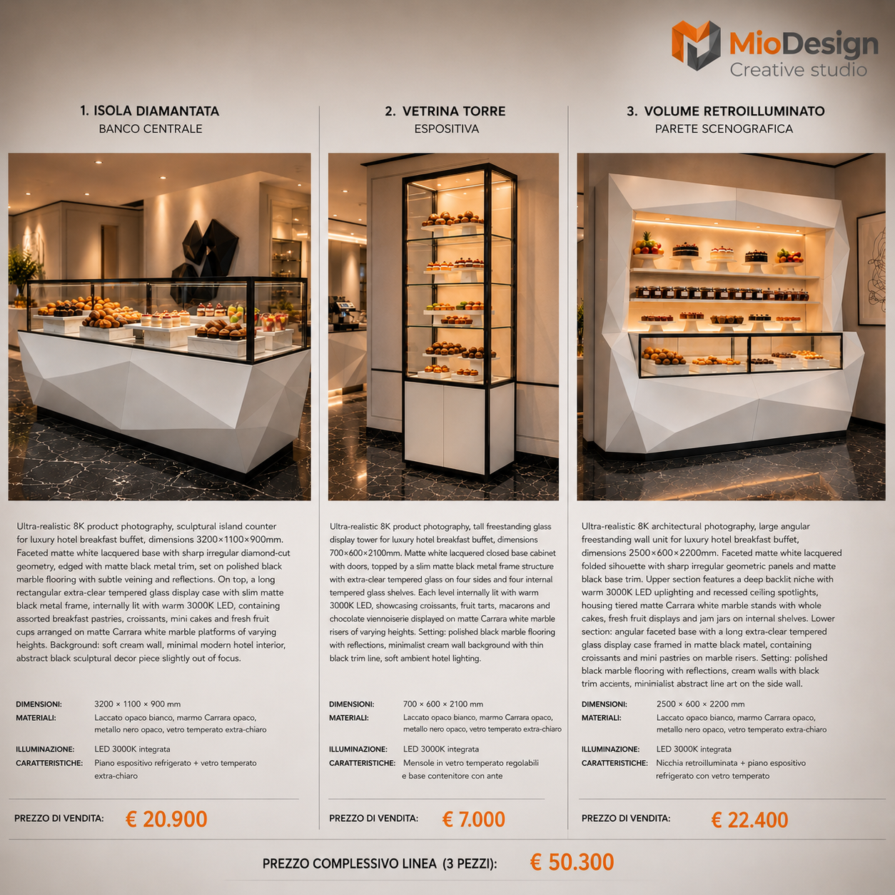 Geode kit luxury buffet da sala