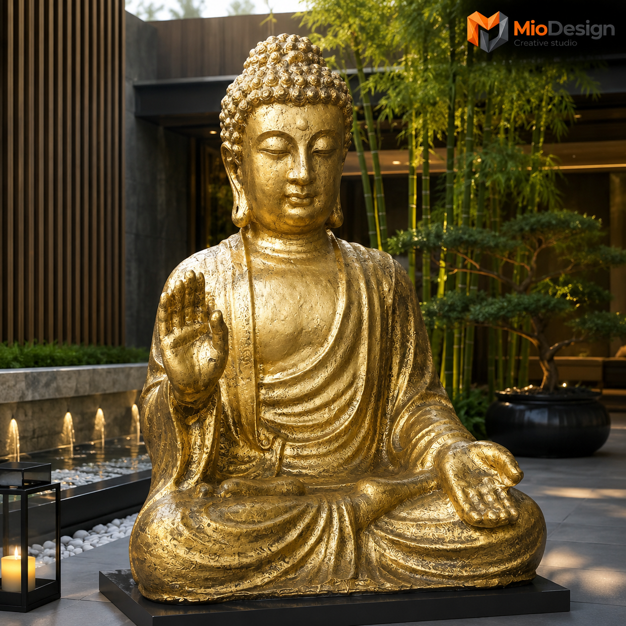 Buddha dorato. H 300cm × L 260cm × P 200 cm richiedere preventivo