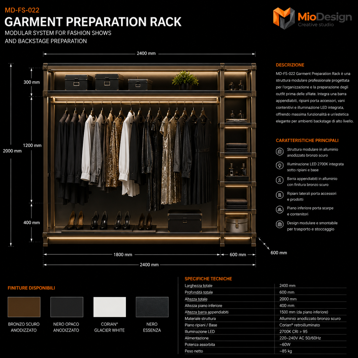 Garment preparation rack chiedere preventivo