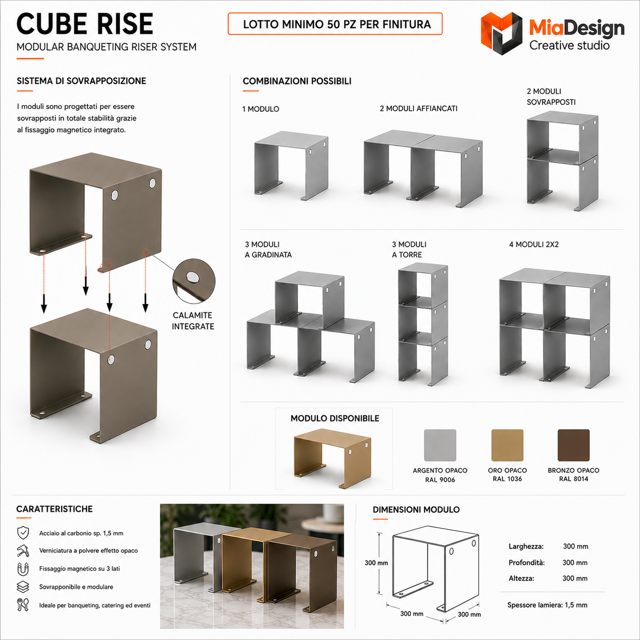Cube Rise: Ridisegna lo Spazio, Eleva l'Emozione.kit da 50 PZ