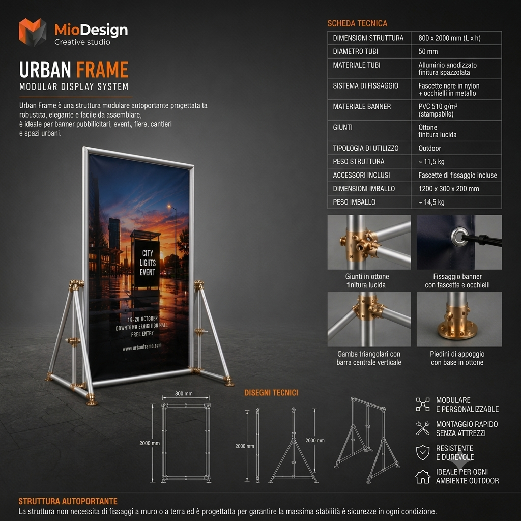Urban stage frame 0.8x2 ( ordine minimo 10 PZ )