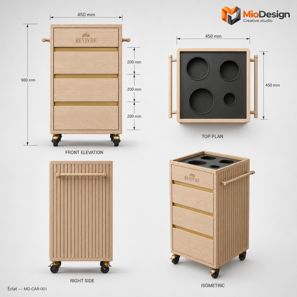 Progetto carrello tecnico parrucchiere