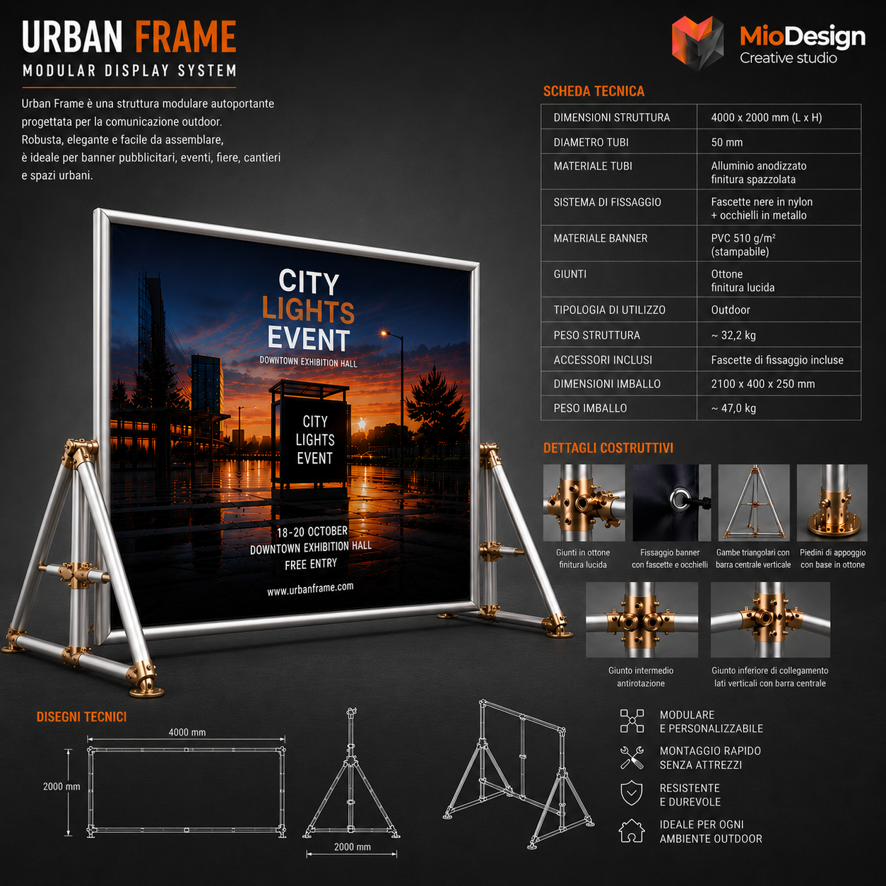 Urban stage frame 4x2 ( ordine minimo 10 PZ )
