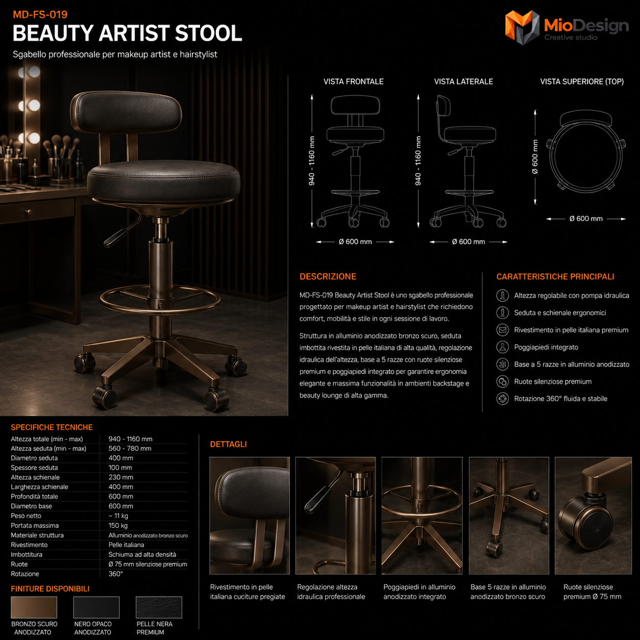 Beauty artist stool chiedere preventivo