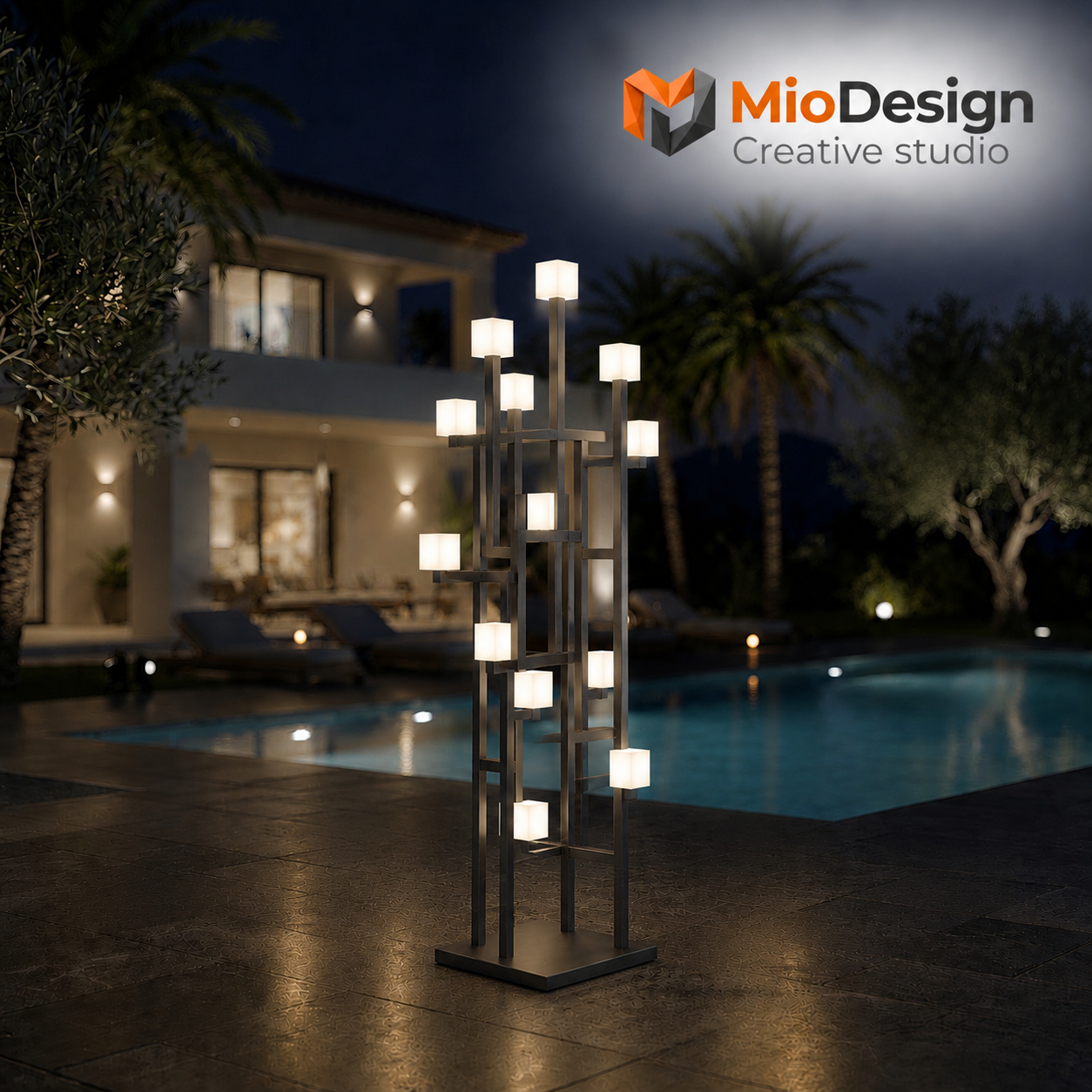 Linea "mangrovia"  kit 5 lampade a led  da terra a batteria ricaricabile