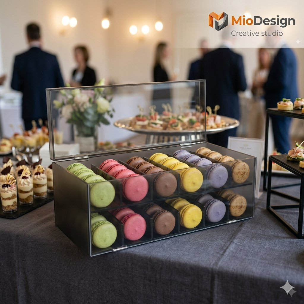 Scatola macarons in plexiglass