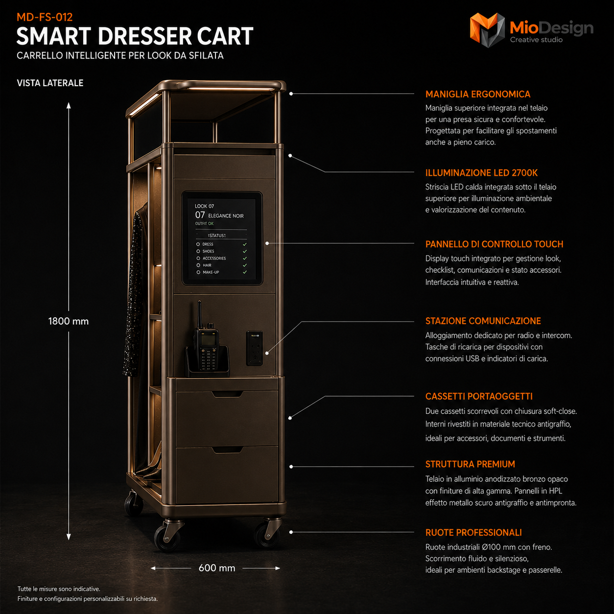 Smart Dresser cart            chiedere preventivo