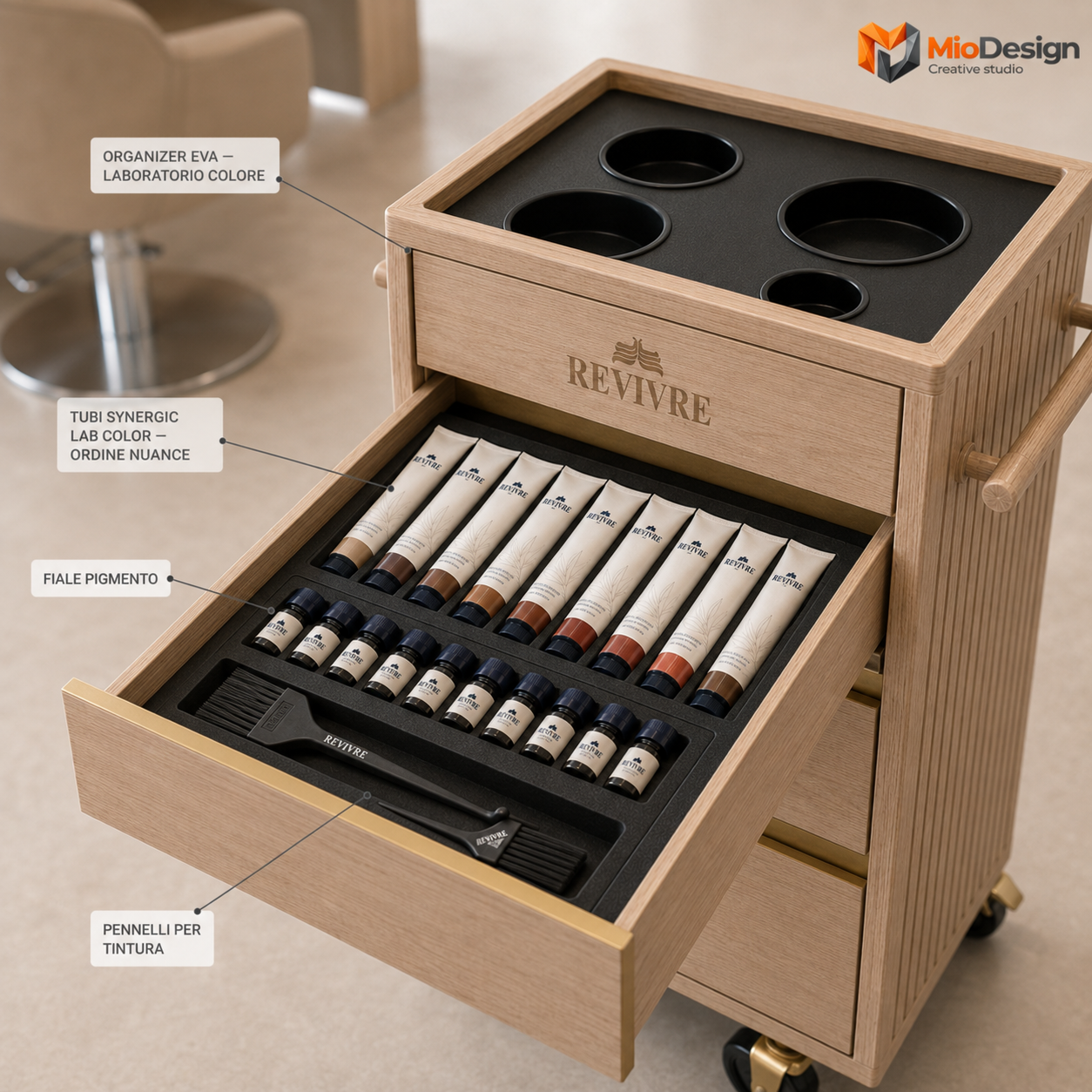 Progetto carrello tecnico parrucchiere