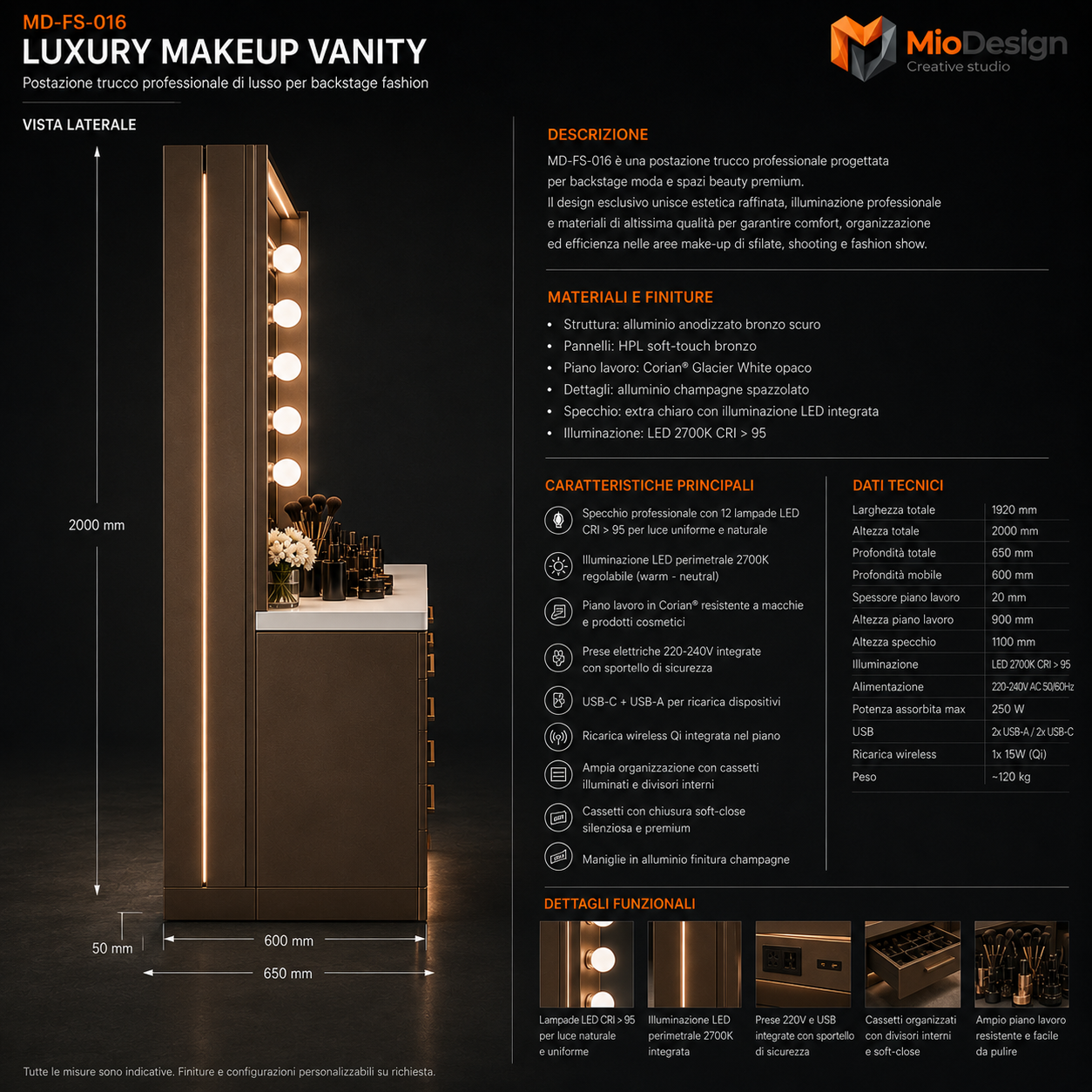 Luxury make-up Vanity     chiedere preventivo
