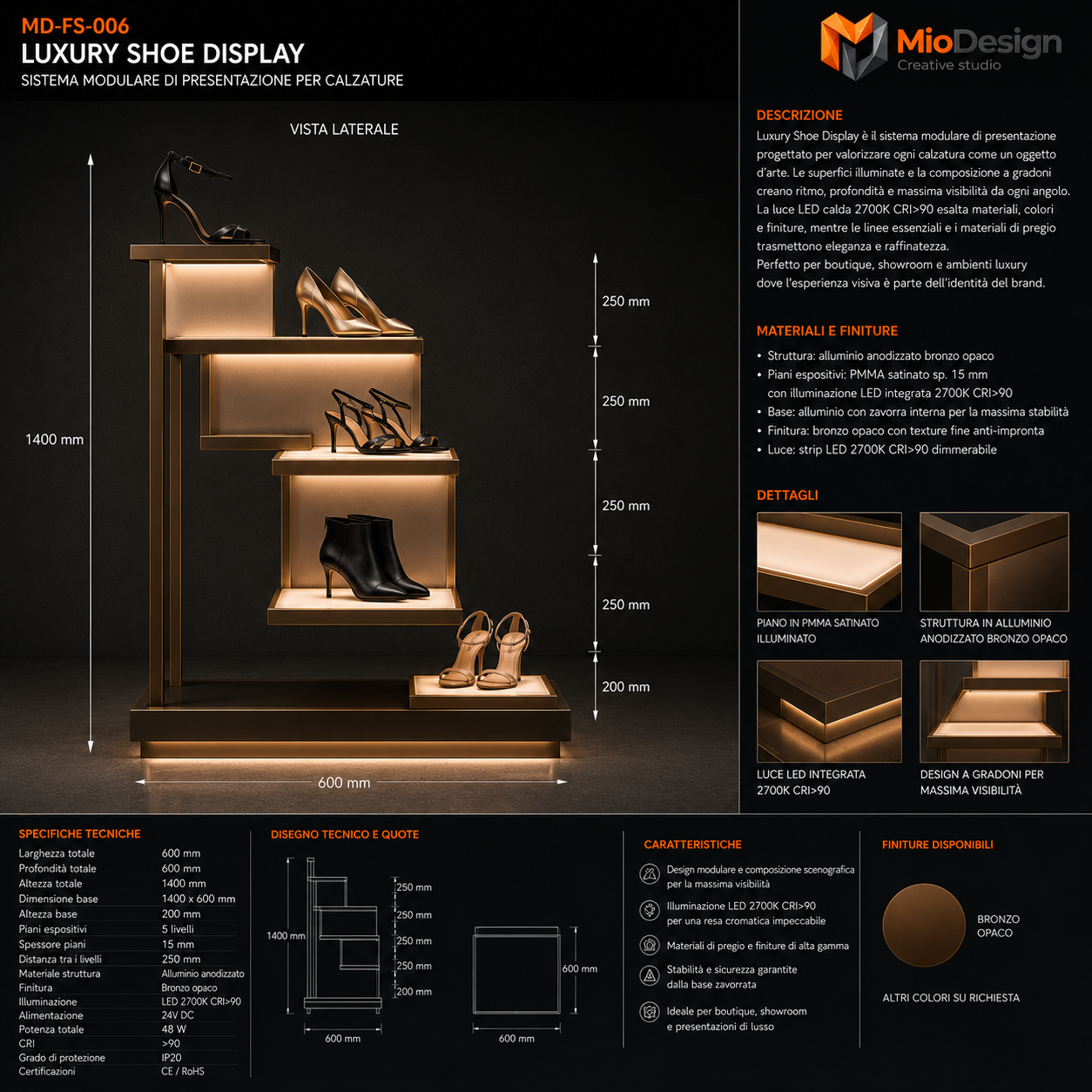 Luxury show display chiedere preventivo