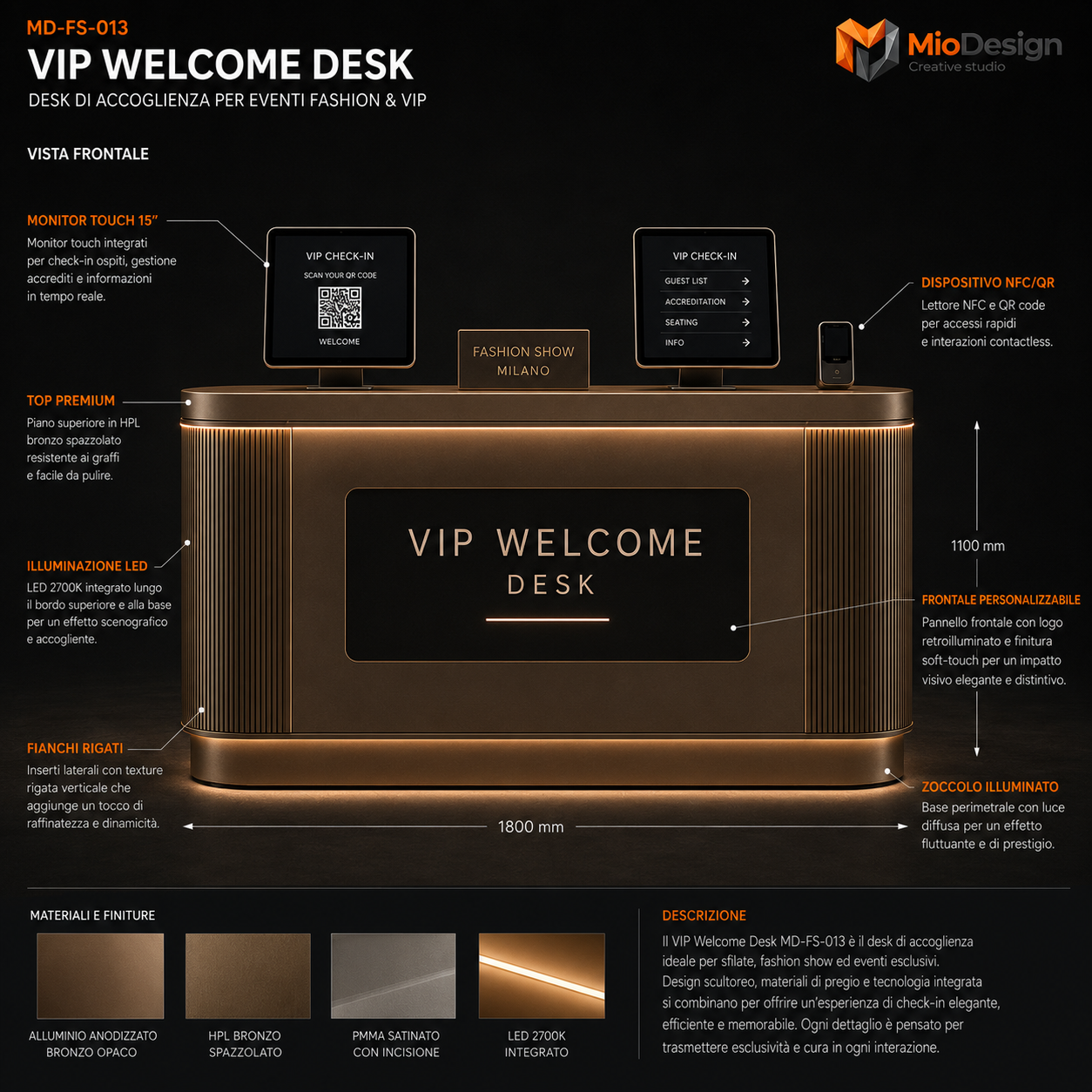 Vip welcome desk              chiedere preventivo