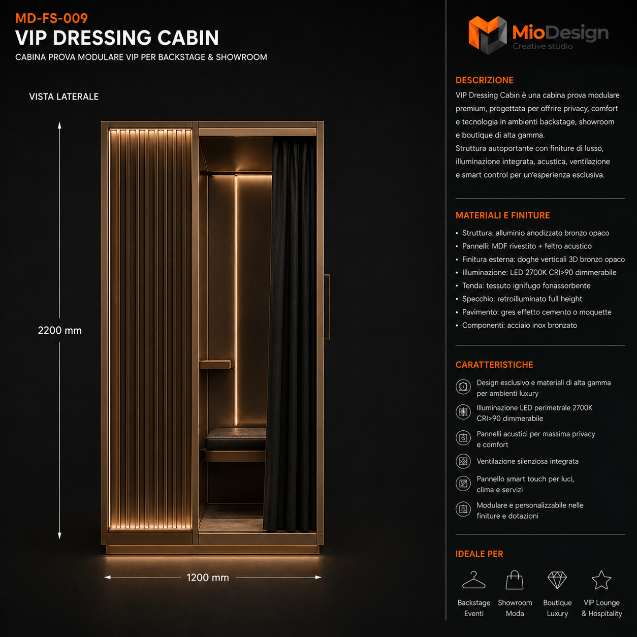 Vip dressing cabin                      chiedere preventivo