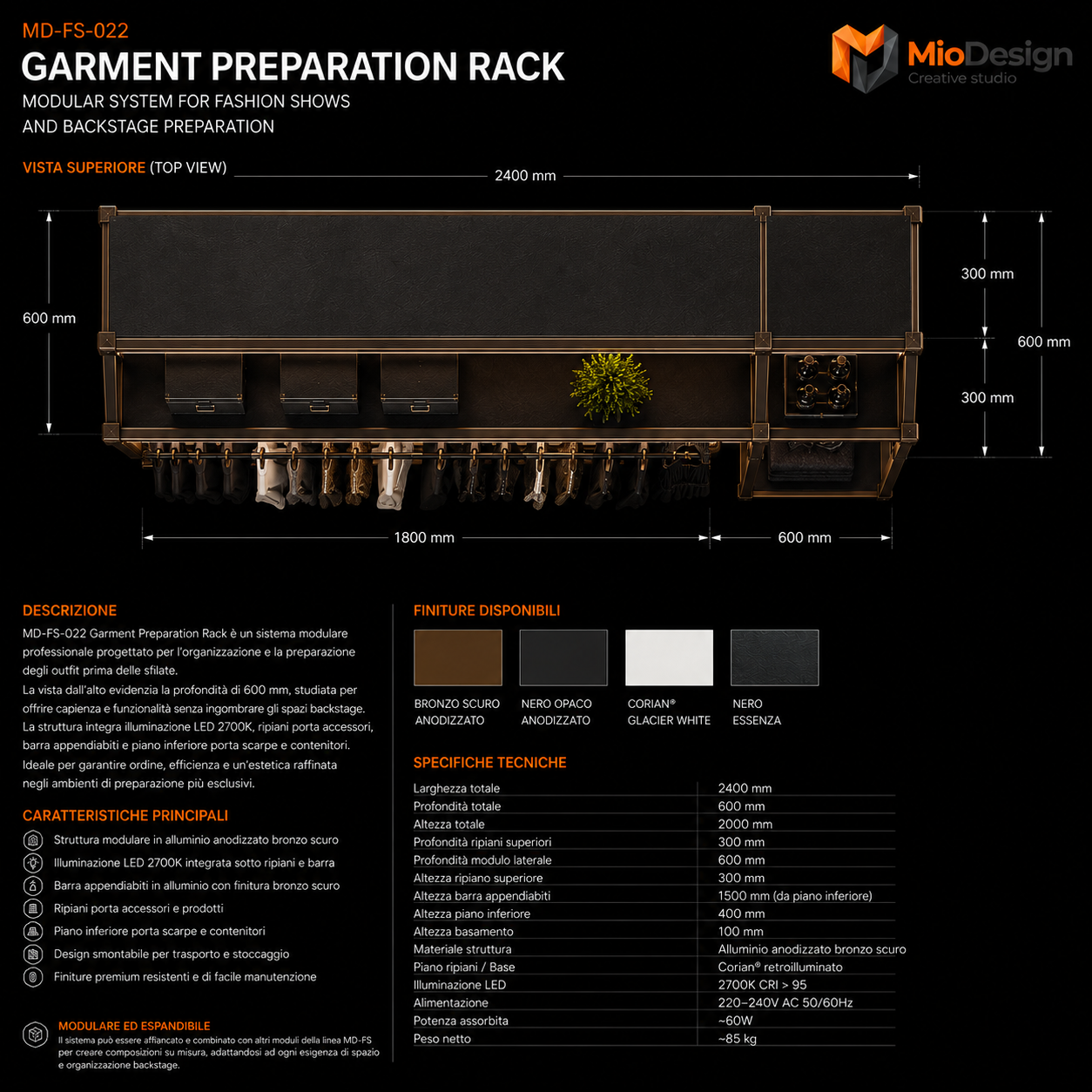 Garment preparation rack chiedere preventivo