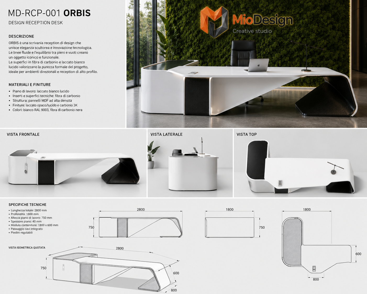 Desk carbone fiber