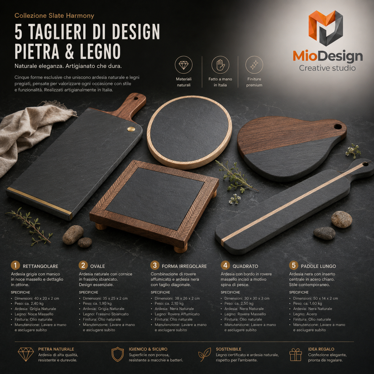 Slate Harmony: Essenza Materica kit 5 PZ