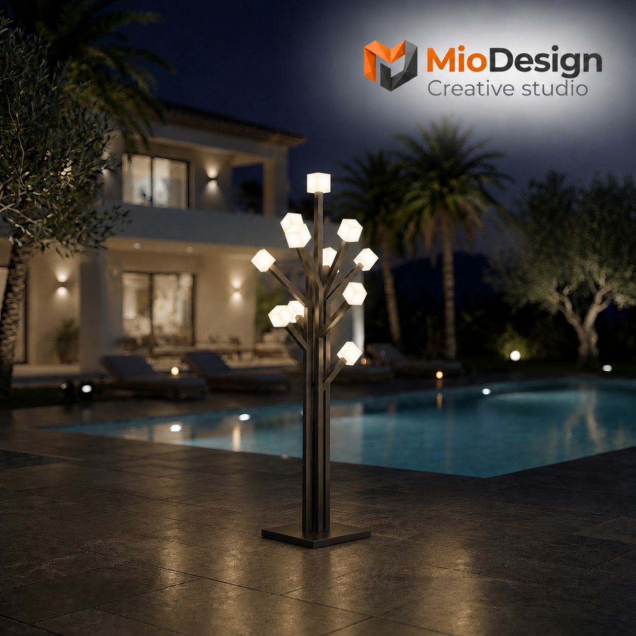 Linea "mangrovia"  kit 5 lampade a led  da terra a batteria ricaricabile