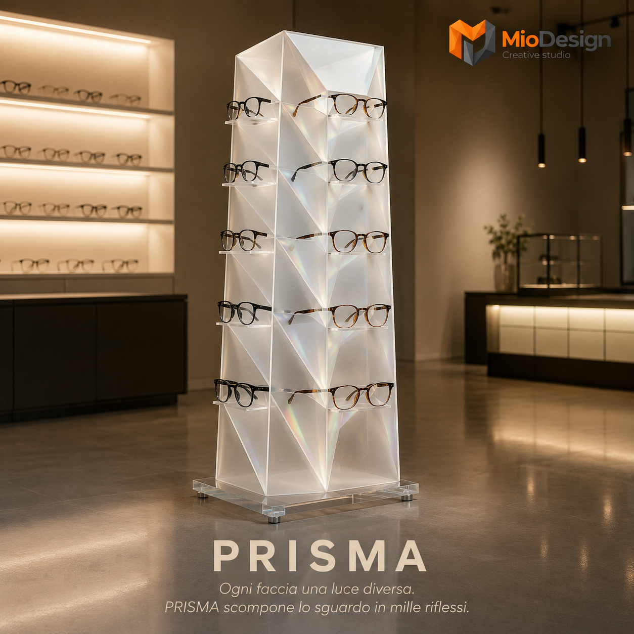 Prisma è una torre da terra dalle facce sfaccettate               chiedere preventivo