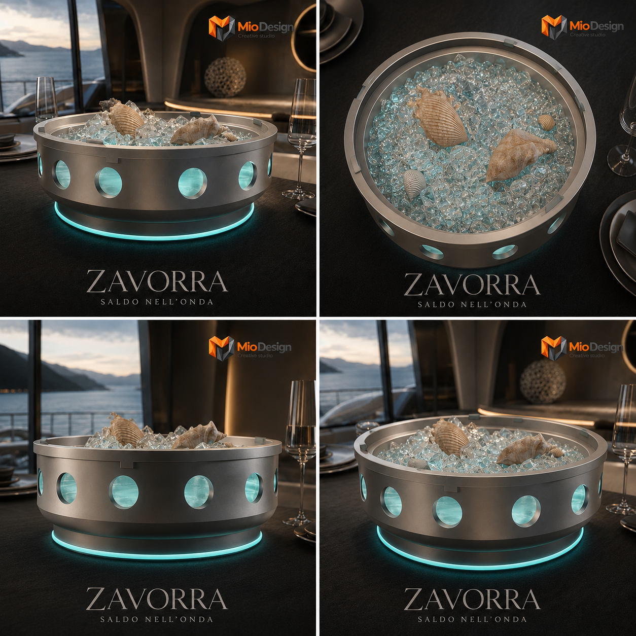 ZAVORRA «SALDO NELL'ONDA» centrotavola/coppa zavorrata