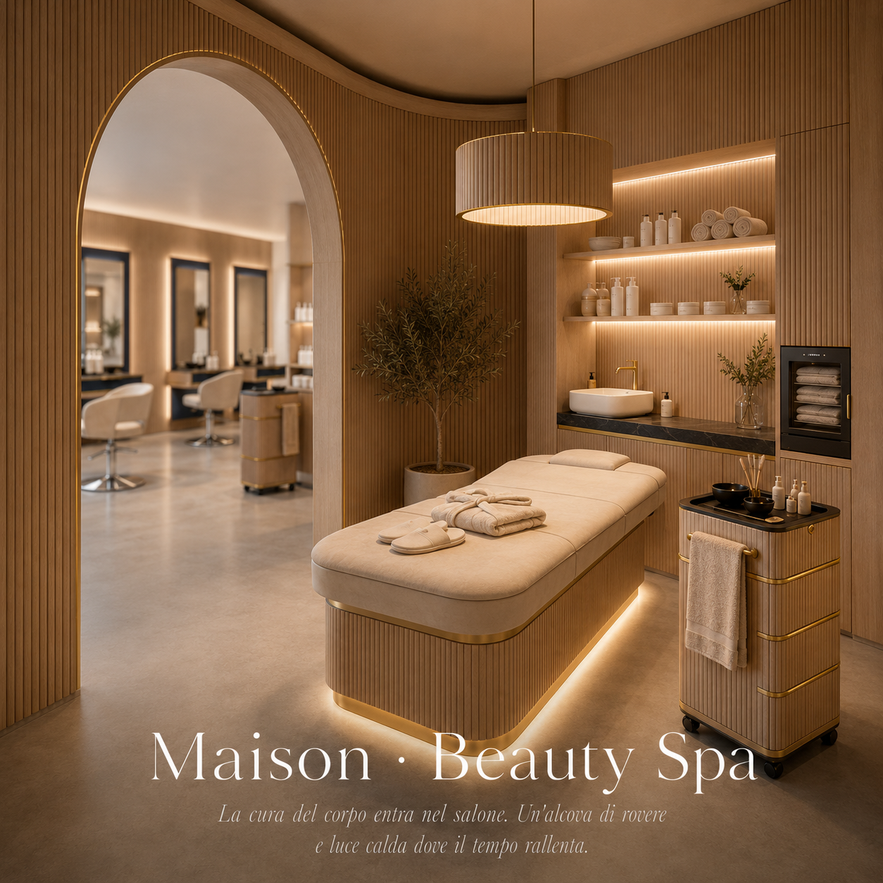 Progetto completo allestimento parrucchieri con spa