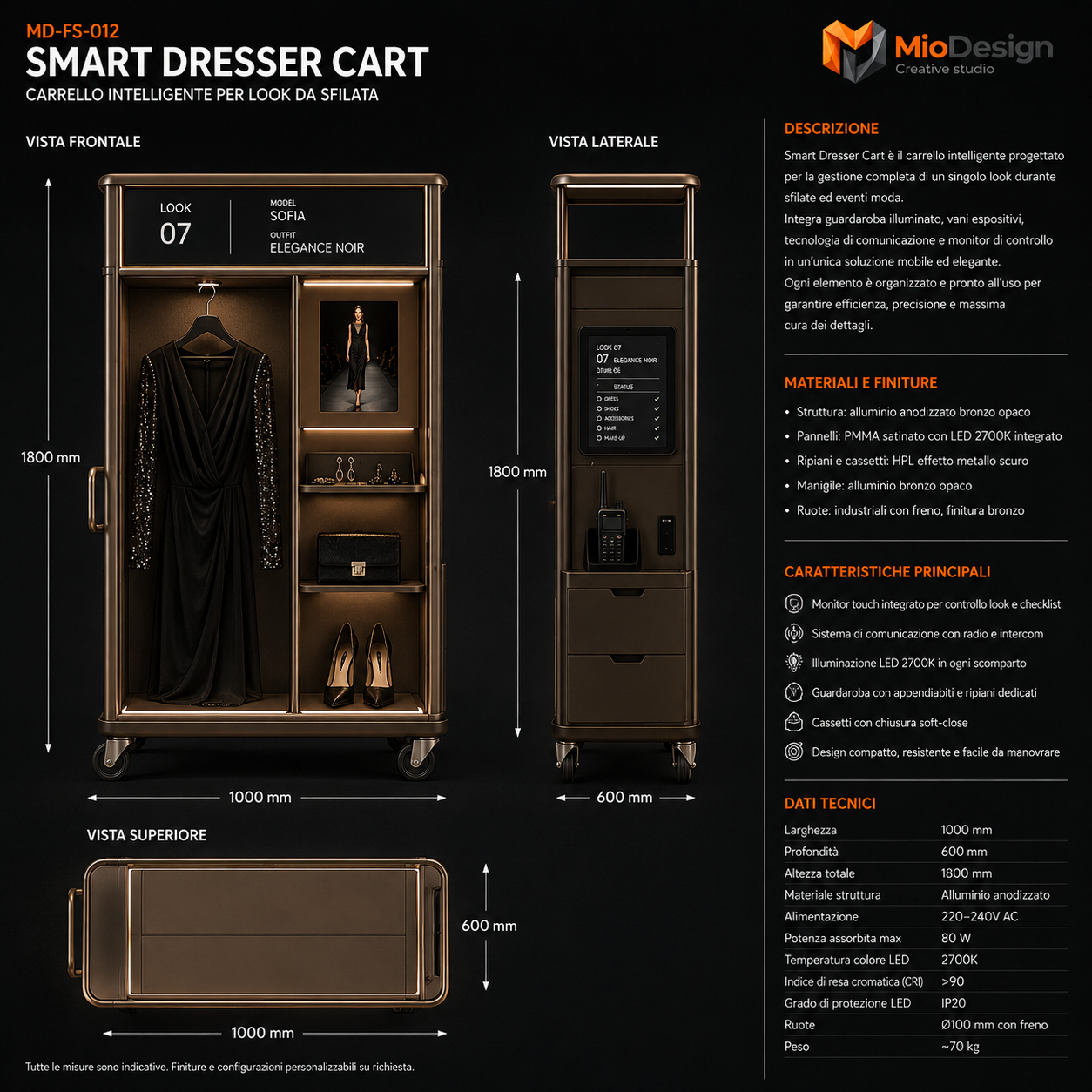 Smart Dresser cart            chiedere preventivo