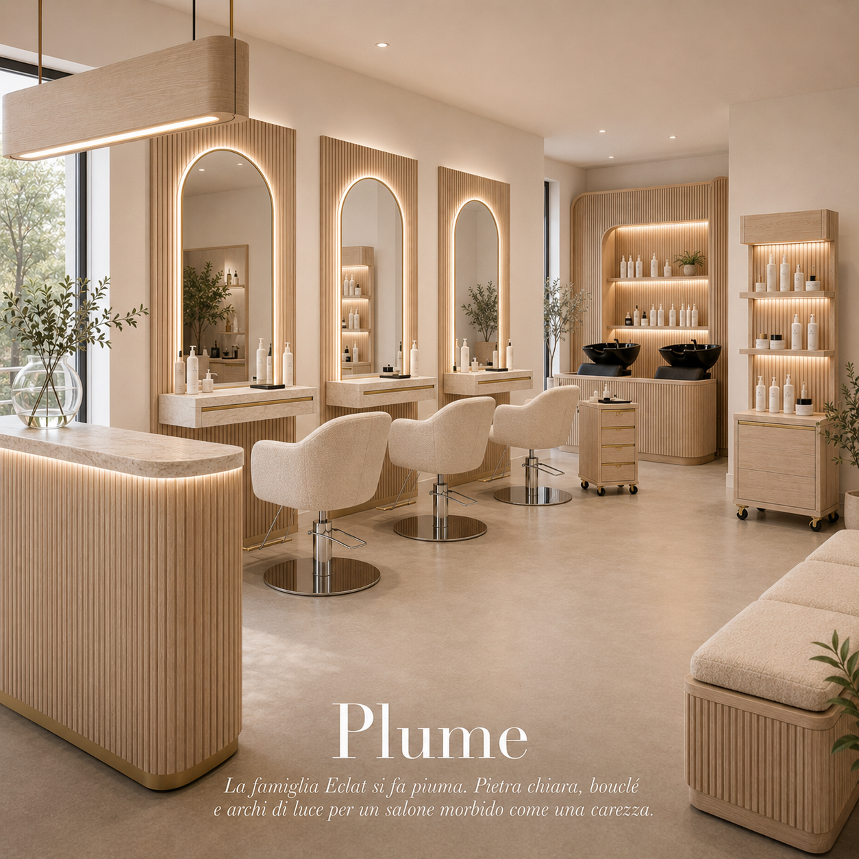 Progetto completo allestimento parrucchieri con spa