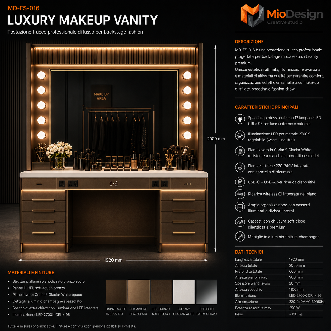 Luxury make-up Vanity     chiedere preventivo
