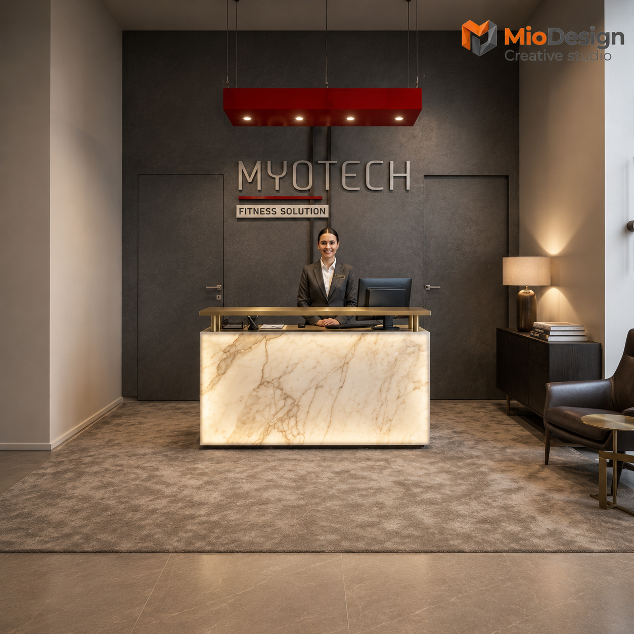 Desk plexglass  marmo lminoso