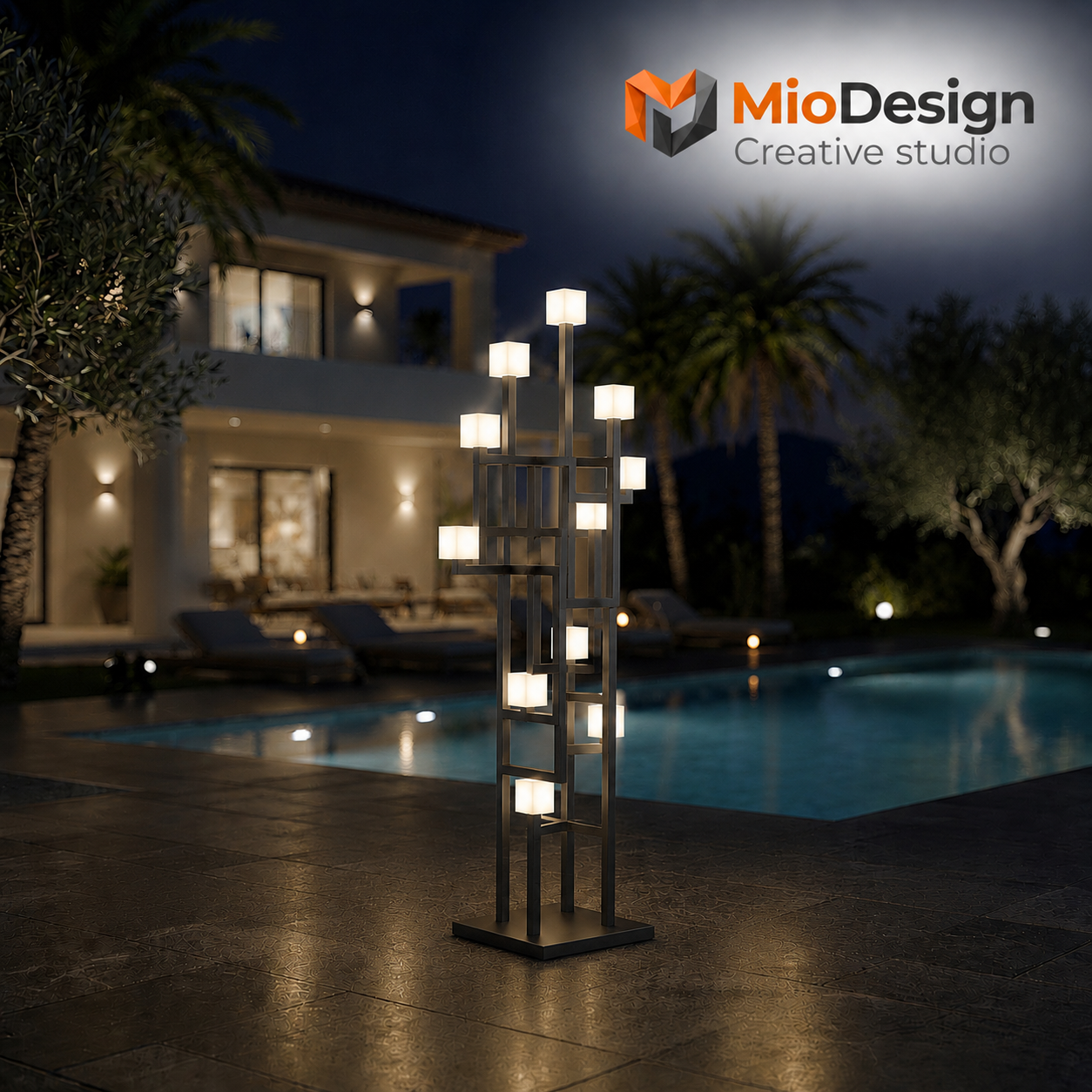 Linea "mangrovia"  kit 5 lampade a led  da terra a batteria ricaricabile