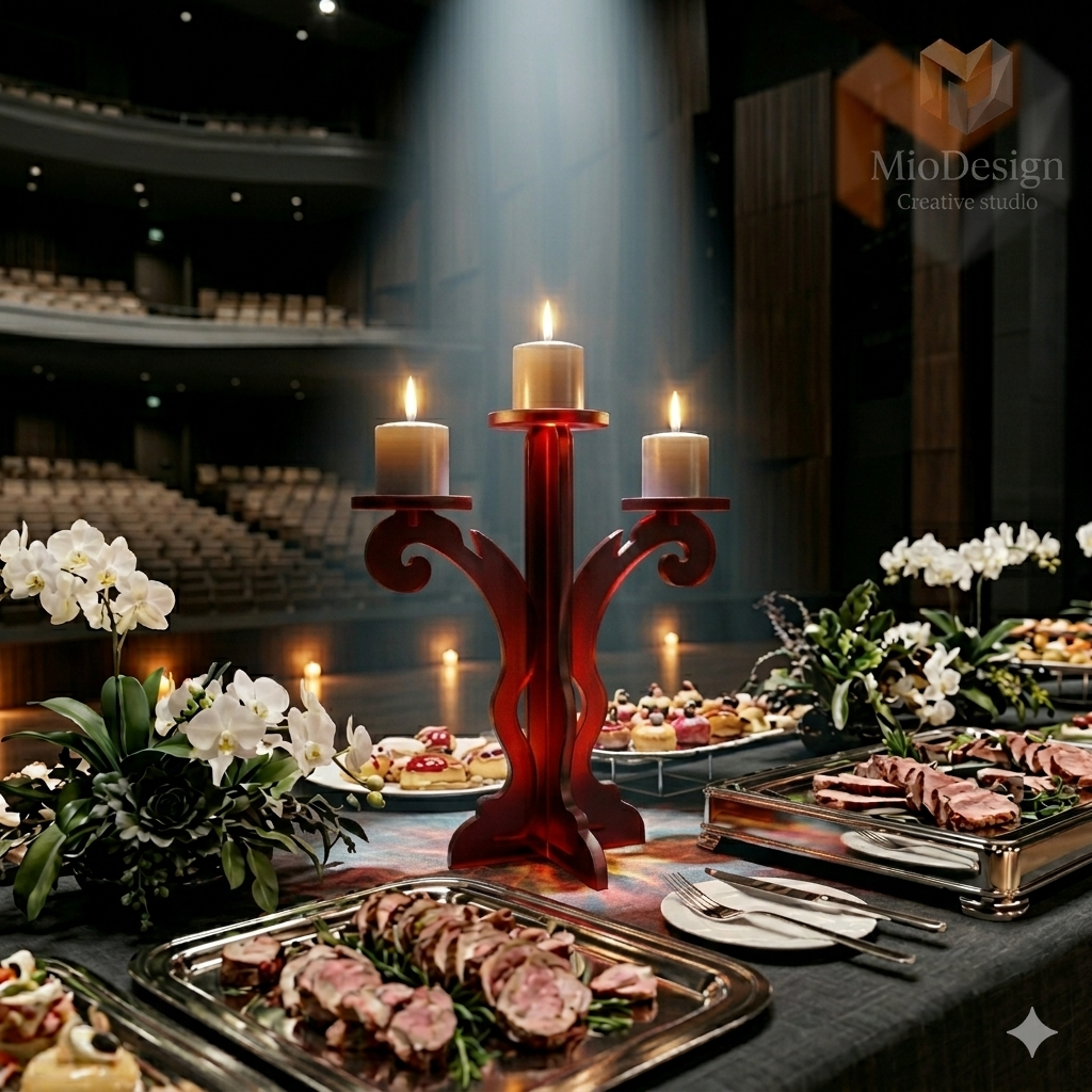 Candelabro 3 candele barocco