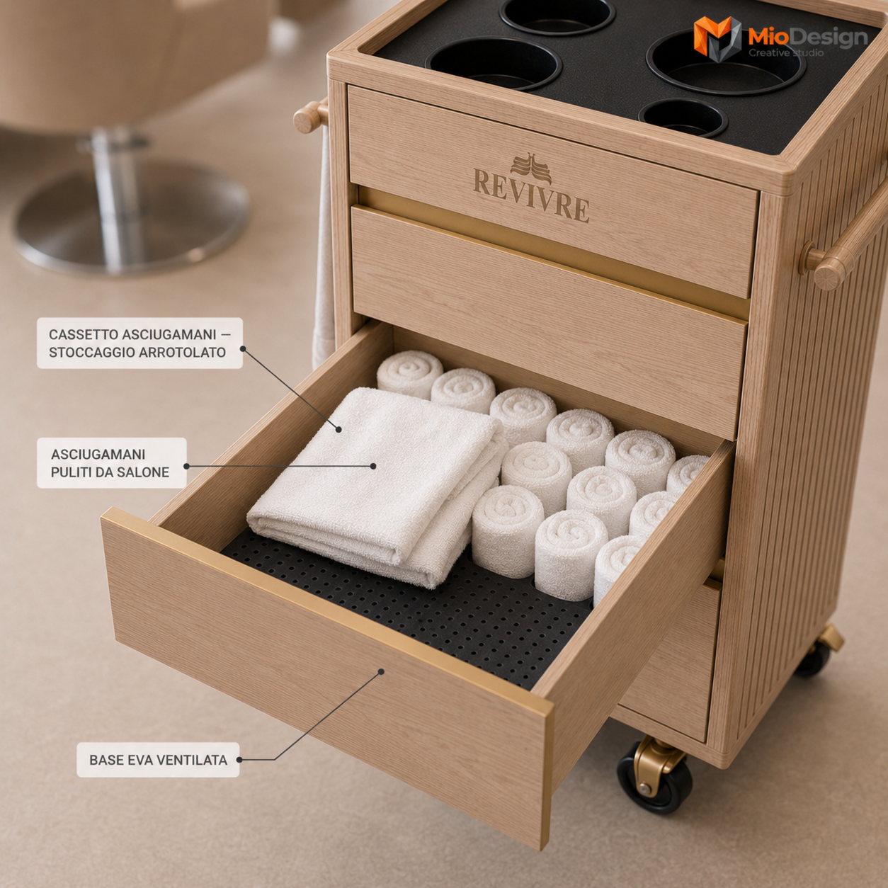 Progetto carrello tecnico parrucchiere