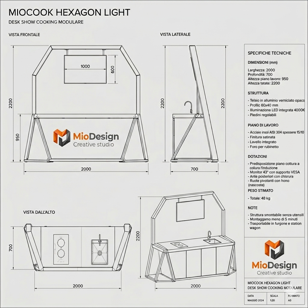 MioCook Hexagon Light: Il Palcoscenico dell'Alta Cucina
